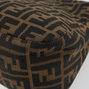 FENDI Zucca Canvas Mamma Baguette Shoulder Bag Black Brown Auth 179826SAV-12
