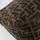 FENDI Zucca Canvas Mamma Baguette Shoulder Bag Black Brown Auth 179826SAV-13