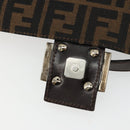 FENDI Zucca Canvas Mamma Baguette Shoulder Bag Black Brown Auth 179826SAV-17