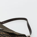 FENDI Zucca Canvas Mamma Baguette Shoulder Bag Black Brown Auth 179826SAV-8