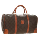 CELINE Macadam Canvas Boston Bag PVC Leather Brown Gold Auth 179832-1