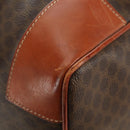 CELINE Macadam Canvas Boston Bag PVC Leather Brown Gold Auth 179832-17