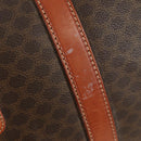 CELINE Macadam Canvas Boston Bag PVC Leather Brown Gold Auth 179832-20