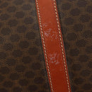 CELINE Macadam Canvas Boston Bag PVC Leather Brown Gold Auth 179832-21