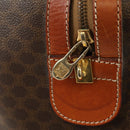 CELINE Macadam Canvas Boston Bag PVC Leather Brown Gold Auth 179832-23