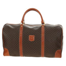 CELINE Macadam Canvas Boston Bag PVC Leather Brown Gold Auth 179832-13