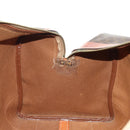 CELINE Macadam Canvas Boston Bag PVC Leather Brown Gold Auth 179832-24