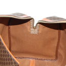 CELINE Macadam Canvas Boston Bag PVC Leather Brown Gold Auth 179832-25