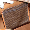 CELINE Macadam Canvas Boston Bag PVC Leather Brown Gold Auth 179832-26