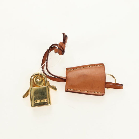 CELINE Macadam Canvas Boston Bag PVC Leather Brown Gold Auth 179832