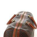 CELINE Macadam Canvas Boston Bag PVC Leather Brown Gold Auth 179832-14