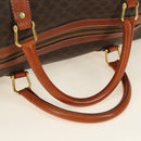 CELINE Macadam Canvas Boston Bag PVC Leather Brown Gold Auth 179832-8