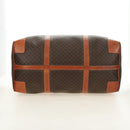 CELINE Macadam Canvas Boston Bag PVC Leather Brown Gold Auth 179832-5