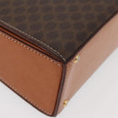 CELINE Macadam Canvas Handtasche PVC Leder Braun Gold Auth 179840A-17