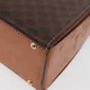 CELINE Macadam Canvas Handtasche PVC Leder Braun Gold Auth 179840A-18