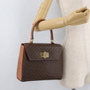 CELINE Macadam Canvas Handtasche PVC Leder Braun Gold Auth 179840A-24
