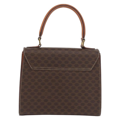 CELINE Macadam Canvas Hand Bag PVC Leather Brown Gold Auth 179840A - 0