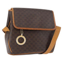 CELINE Macadam Canvas Shoulder Bag PVC Leather Brown Gold Auth 179841-1