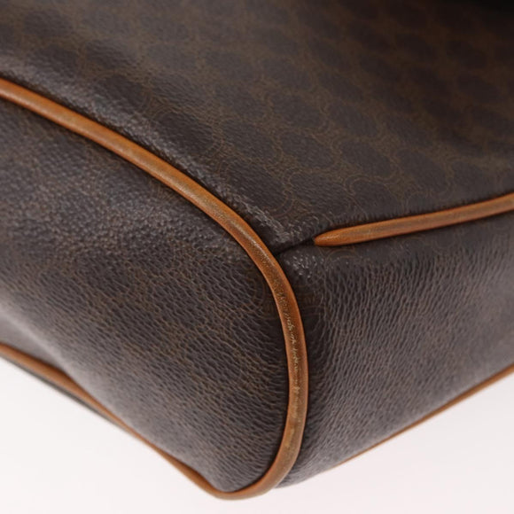 CELINE Macadam Canvas Shoulder Bag PVC Leather Brown Gold Auth 179841