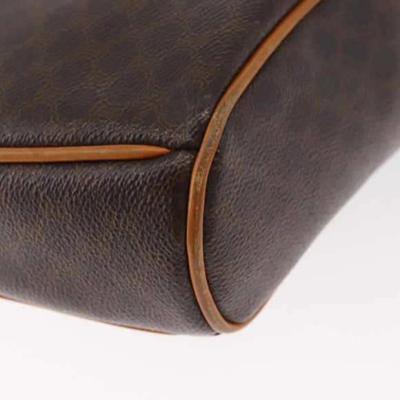 CELINE Macadam Canvas Shoulder Bag PVC Leather Brown Gold Auth 179841