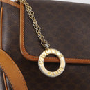 CELINE Macadam Canvas Shoulder Bag PVC Leather Brown Gold Auth 179841-17