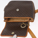 CELINE Macadam Canvas Shoulder Bag PVC Leather Brown Gold Auth 179841-10