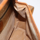 CELINE Macadam Canvas Shoulder Bag PVC Leather Brown Gold Auth 179841-19