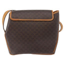 CELINE Macadam Canvas Shoulder Bag PVC Leather Brown Gold Auth 179841-2