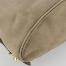 Salvatore Ferragamo Gancini Backpack Suede Gray Gold Auth 179844-13