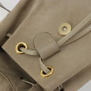 Salvatore Ferragamo Gancini Backpack Suede Gray Gold Auth 179844-18