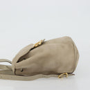 Salvatore Ferragamo Gancini Backpack Suede Gray Gold Auth 179844-5