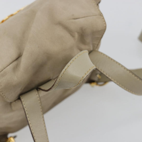 Salvatore Ferragamo Gancini Backpack Suede Gray Gold Auth 179844
