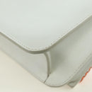 Salvatore Ferragamo Chain Vala Shoulder Bag Leather White Gold Auth 179845A-18