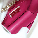 Salvatore Ferragamo Chain Vala Shoulder Bag Leather White Gold Auth 179845A-10