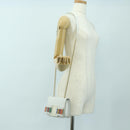 Salvatore Ferragamo Chain Vala Shoulder Bag Leather White Gold Auth 179845A-26