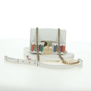 Salvatore Ferragamo Chain Vala Shoulder Bag Leather White Gold Auth 179845A-12