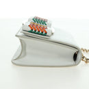 Salvatore Ferragamo Chain Vala Shoulder Bag Leather White Gold Auth 179845A-4