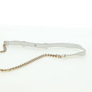 Salvatore Ferragamo Chain Vala Shoulder Bag Leather White Gold Auth 179845A-14
