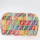 FENDI Zucca Canvas Celeria Boston Bag Multicolor Gold Auth 179846A-6