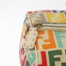 FENDI Zucca Canvas Celeria Boston Bag Multicolor Gold Auth 179846A-19
