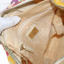 FENDI Zucca Canvas Celeria Boston Bag Multicolor Gold Auth 179846A-20