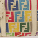 FENDI Zucca Canvas Celeria Boston Bag Multicolor Gold Auth 179846A-2