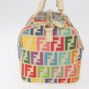 FENDI Zucca Canvas Celeria Boston Bag Multicolor Gold Auth 179846A-5