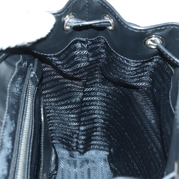 PRADA Rucksack Leder Schwarz Silber Original 179862SAM