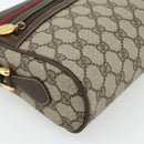 GUCCI GG Supreme Web Sherry Line Shoulder Bag PVC Beige Gold Auth 179865-15