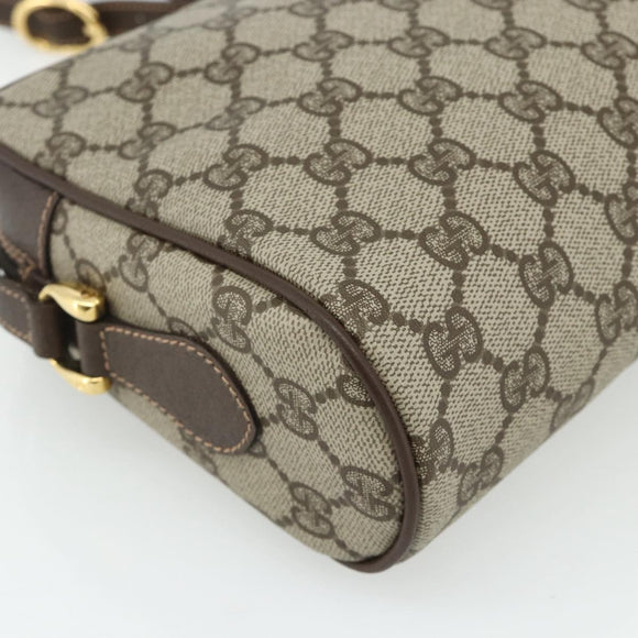 GUCCI GG Supreme Web Sherry Line Shoulder Bag PVC Beige Gold Auth 179865