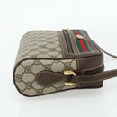 GUCCI GG Supreme Web Sherry Line Shoulder Bag PVC Beige Gold Auth 179865-4