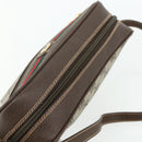 GUCCI GG Supreme Web Sherry Line Shoulder Bag PVC Beige Gold Auth 179865-6