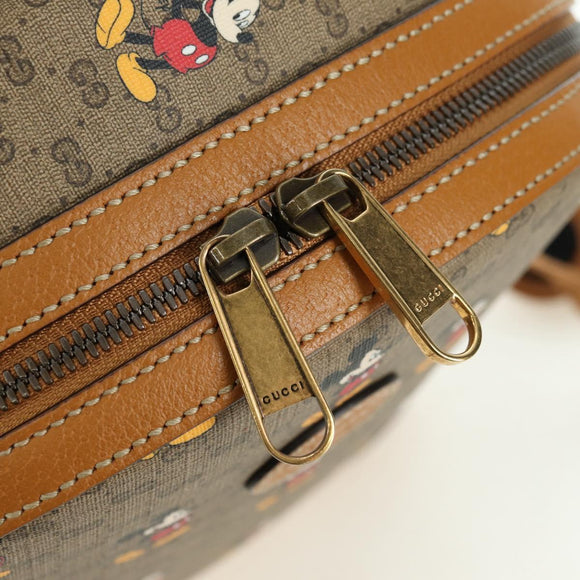 GUCCI Micro GG Supreme Disney Backpack PVC Beige Gold 552884 Auth 179866SAM