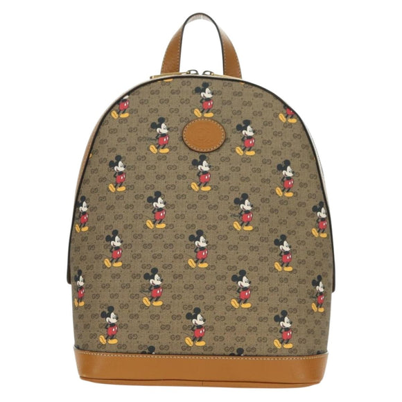 GUCCI Micro GG Supreme Disney Backpack PVC Beige Gold 552884 Auth 179866SAM